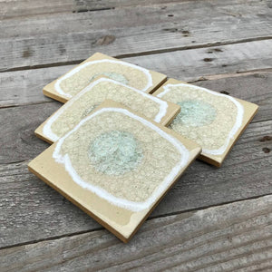 Dock 6 Pottery Ceramics Sand Square Ceramic Coaster
