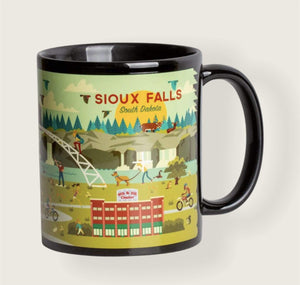 Lantern Press Sticks & Steel's Sioux Falls Black Mug
