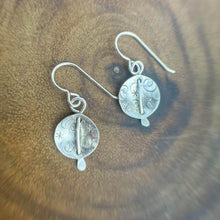 Load image into Gallery viewer, Joanna Craft Jewelry Proudly Handmade in California, USA Swirls and Stars Earrings

