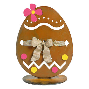 Prairie Dance Proudly Handmade in South Dakota, USA Cream Tabletop "Diamonds" Easter Egg