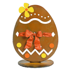 Prairie Dance Proudly Handmade in South Dakota, USA Orange Tabletop "Diamonds" Easter Egg