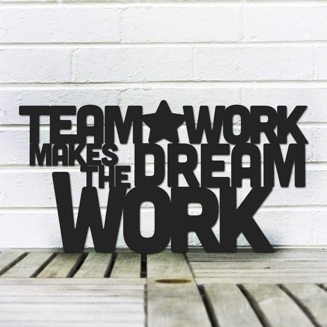 Spunky Fluff Proudly Handmade in South Dakota, USA Large / Black Teamwork Makes the Dream Work