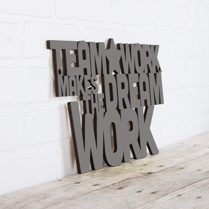 Spunky Fluff Proudly Handmade in South Dakota, USA Large / Charcoal Gray Teamwork Makes the Dream Work