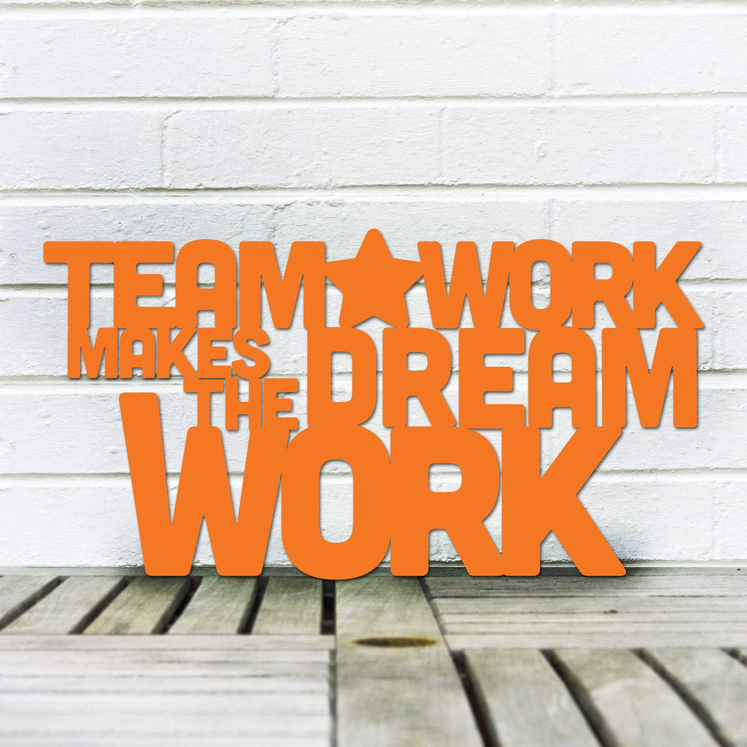 Spunky Fluff Proudly Handmade in South Dakota, USA Large / Orange Teamwork Makes the Dream Work