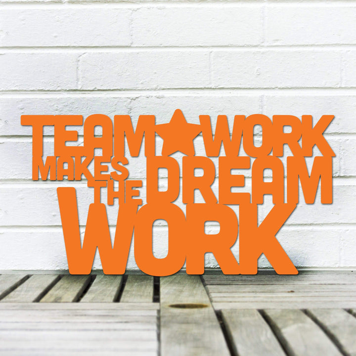 Spunky Fluff Proudly Handmade in South Dakota, USA Large / Orange Teamwork Makes the Dream Work