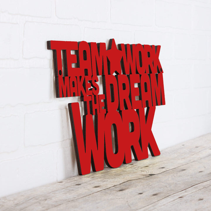 Spunky Fluff Proudly Handmade in South Dakota, USA Large / Red Teamwork Makes the Dream Work