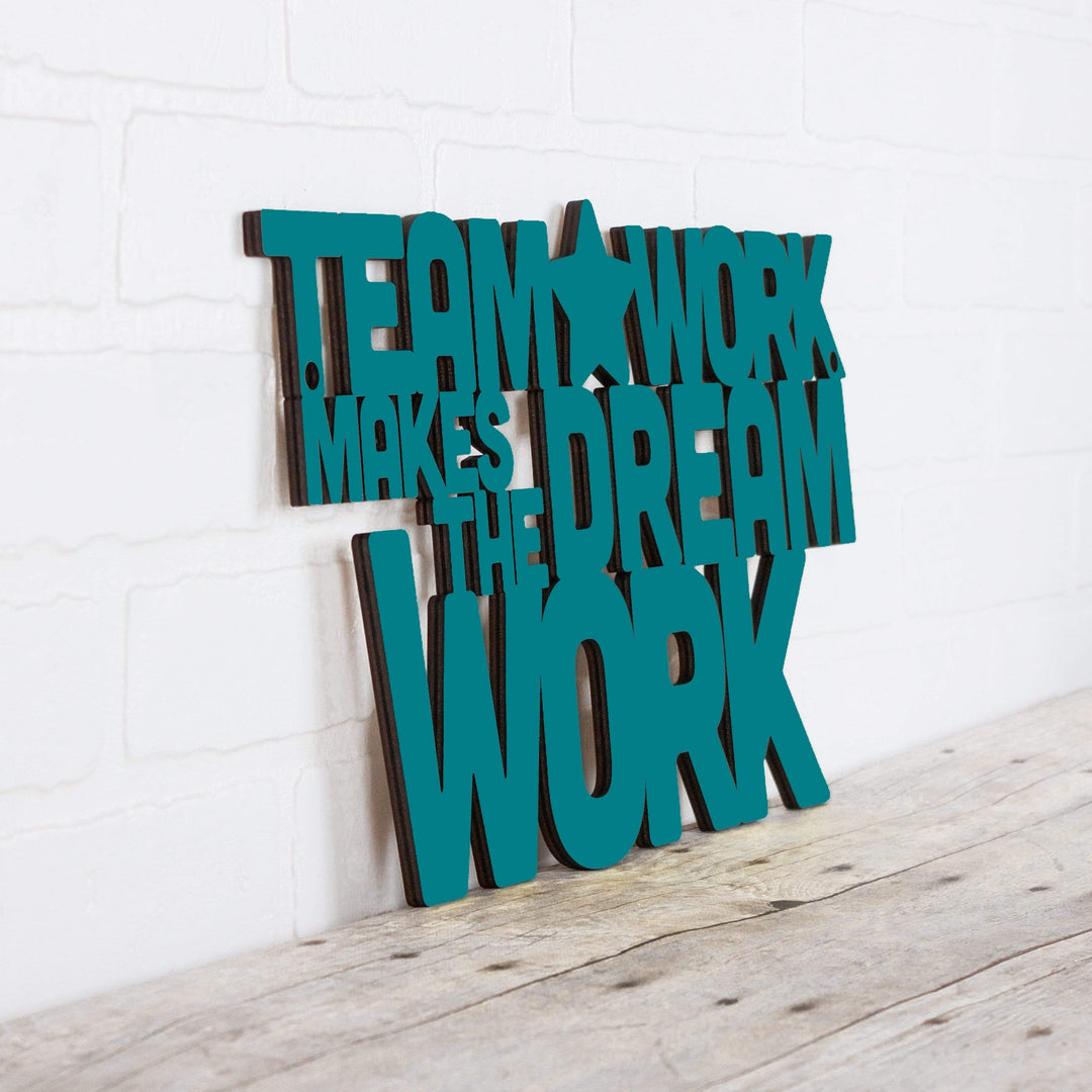Spunky Fluff Proudly Handmade in South Dakota, USA Large / Teal Teamwork Makes the Dream Work