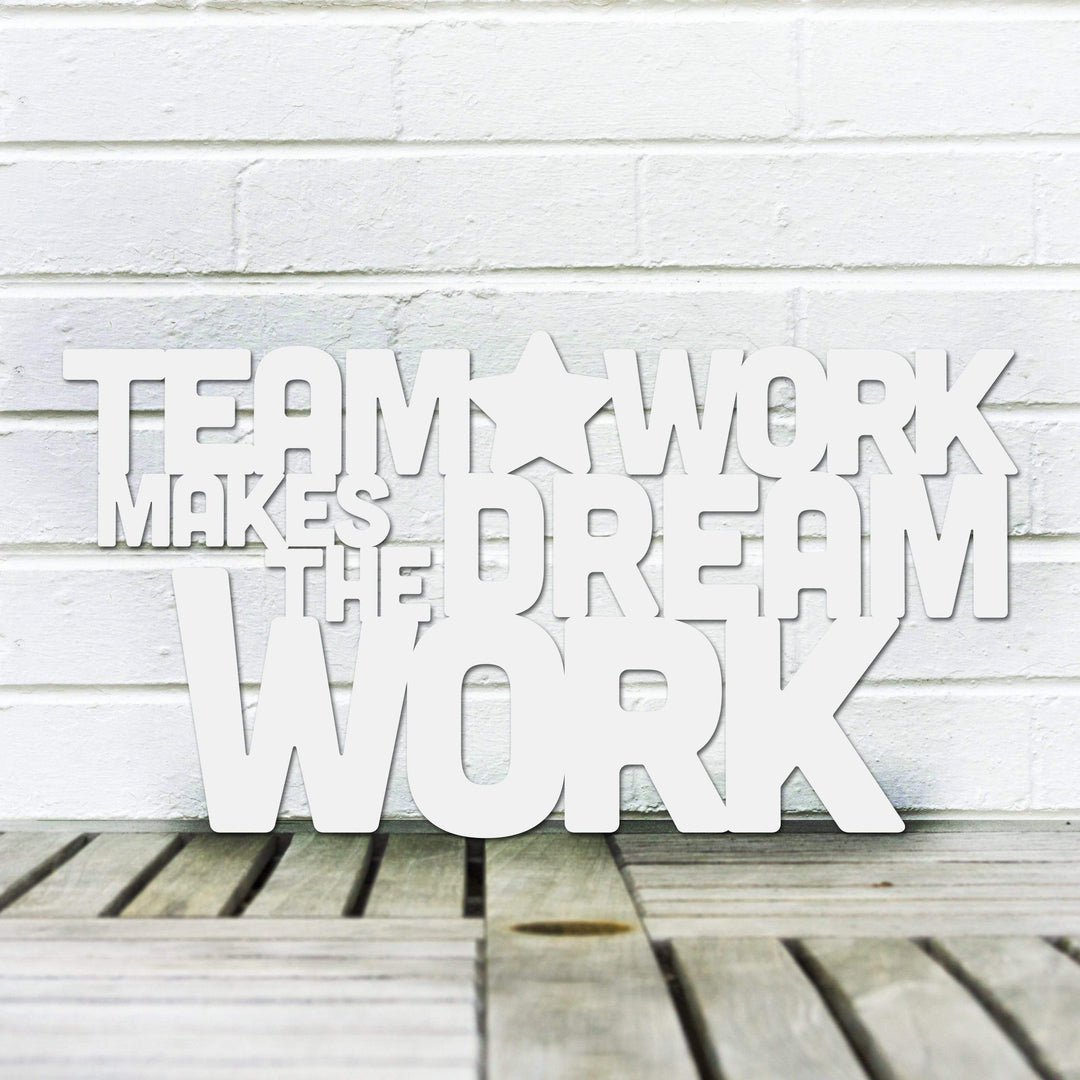 Spunky Fluff Proudly Handmade in South Dakota, USA Large / White Teamwork Makes the Dream Work