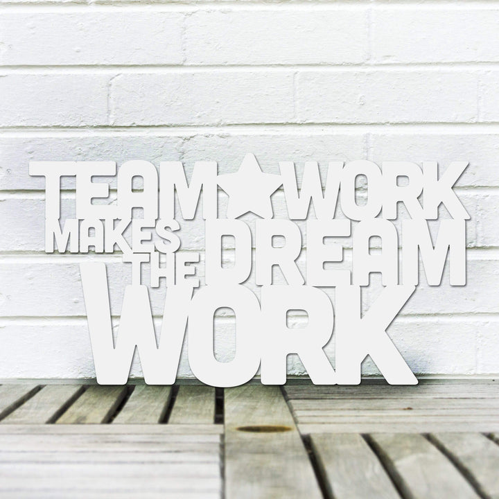 Spunky Fluff Proudly Handmade in South Dakota, USA Large / White Teamwork Makes the Dream Work
