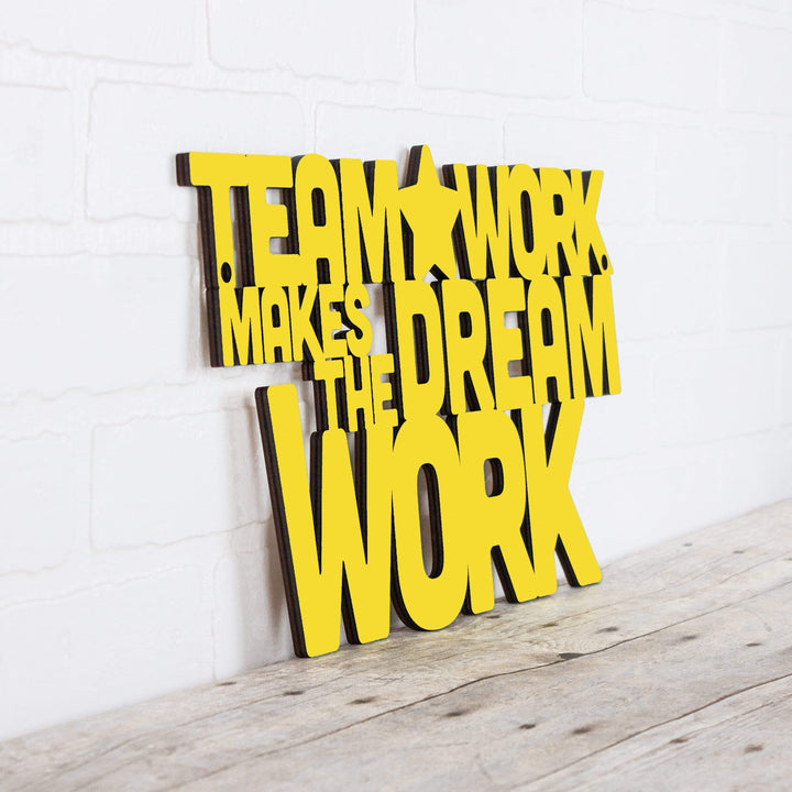 Spunky Fluff Proudly Handmade in South Dakota, USA Large / Yellow Teamwork Makes the Dream Work