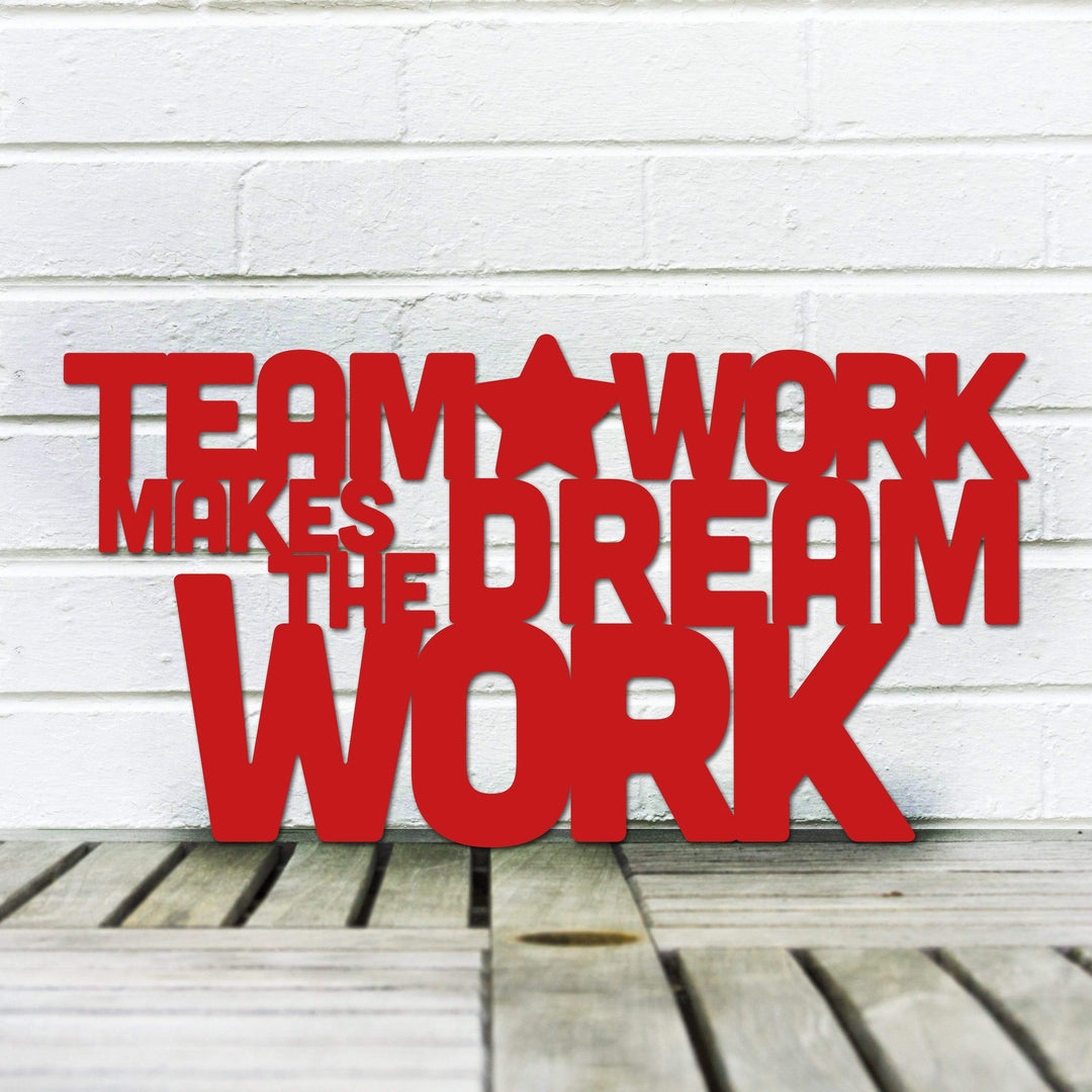 Spunky Fluff Proudly Handmade in South Dakota, USA Medium / Red Teamwork Makes the Dream Work