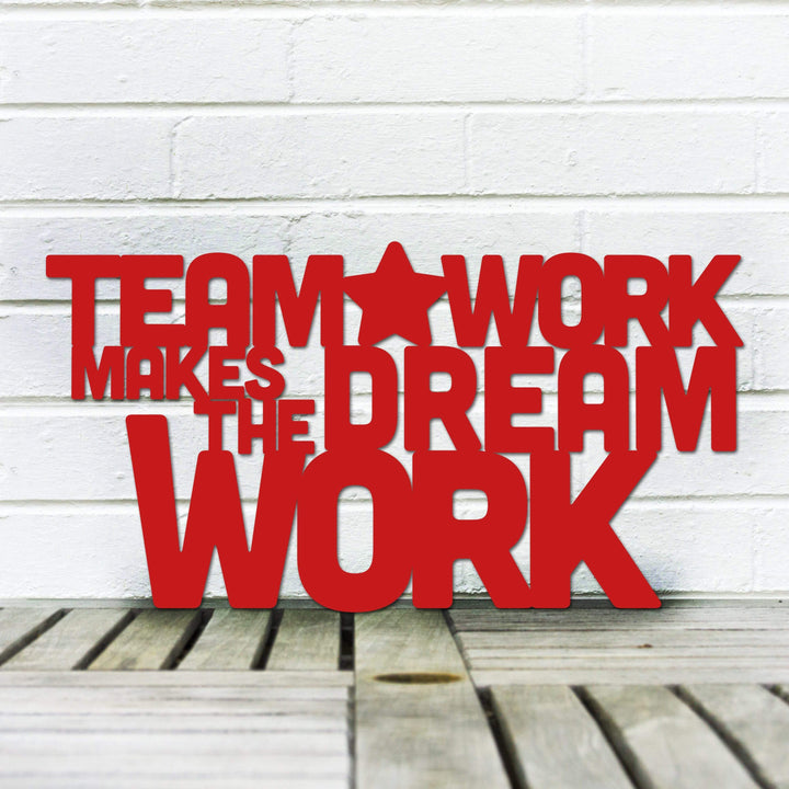 Spunky Fluff Proudly Handmade in South Dakota, USA Medium / Red Teamwork Makes the Dream Work