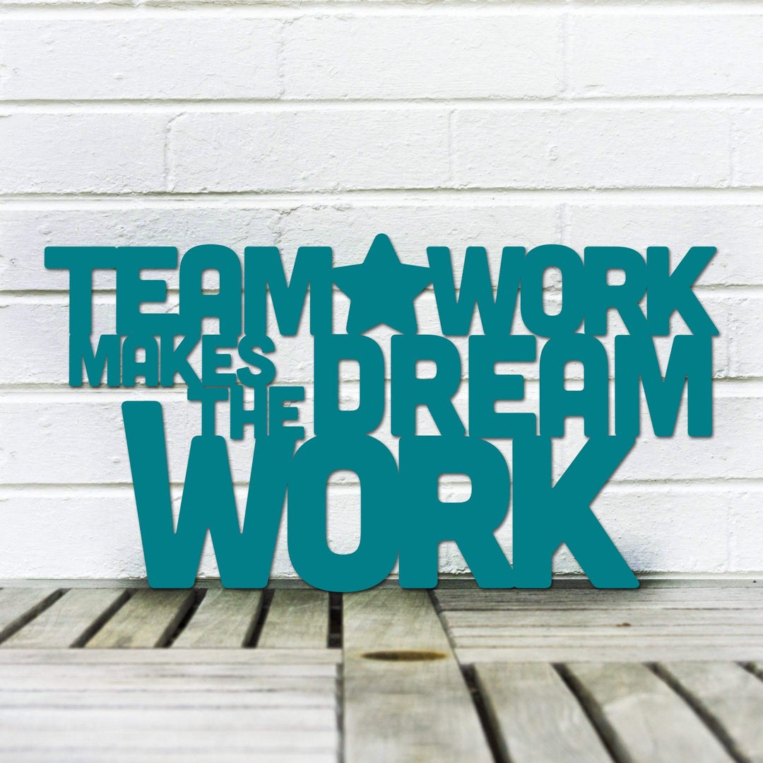 Spunky Fluff Proudly Handmade in South Dakota, USA Medium / Teal Teamwork Makes the Dream Work