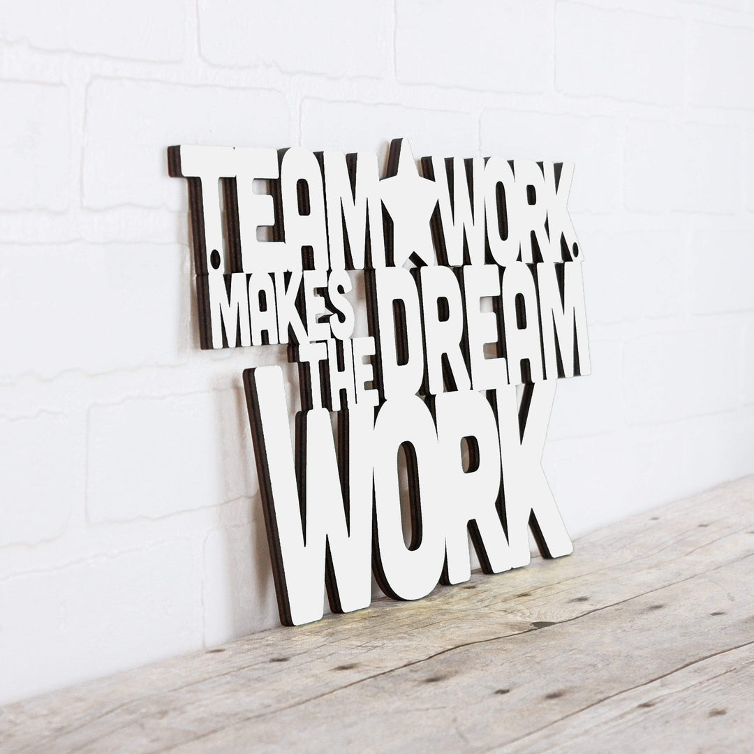 Spunky Fluff Proudly Handmade in South Dakota, USA Medium / White Teamwork Makes the Dream Work