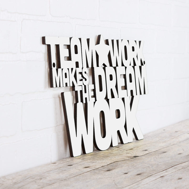Spunky Fluff Proudly Handmade in South Dakota, USA Medium / White Teamwork Makes the Dream Work