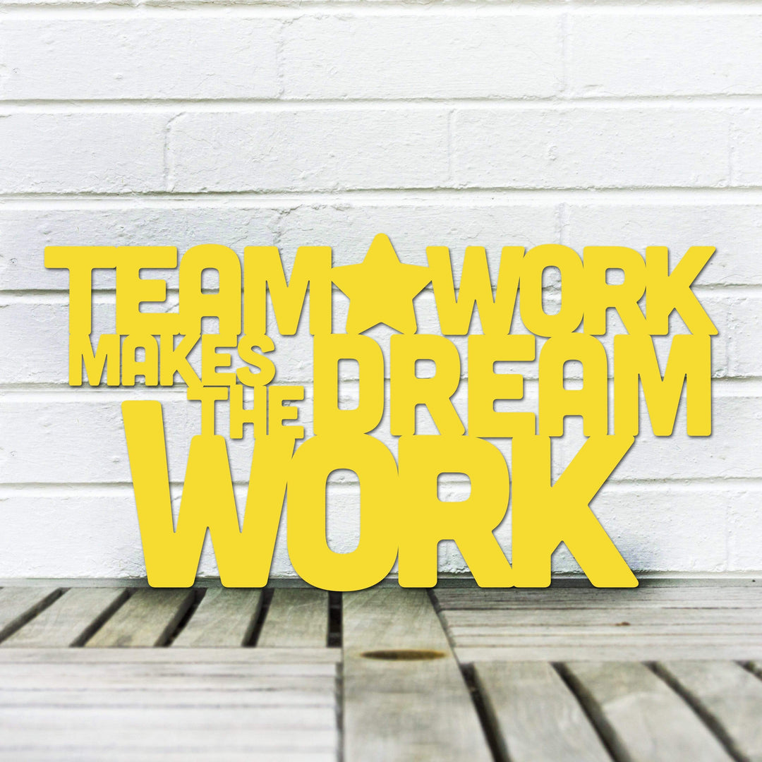 Spunky Fluff Proudly Handmade in South Dakota, USA Medium / Yellow Teamwork Makes the Dream Work