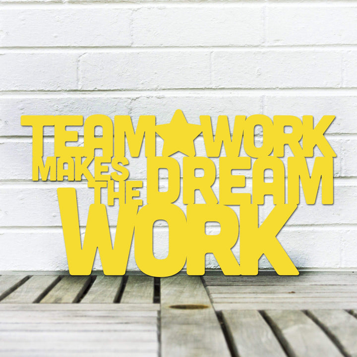 Spunky Fluff Proudly Handmade in South Dakota, USA Medium / Yellow Teamwork Makes the Dream Work