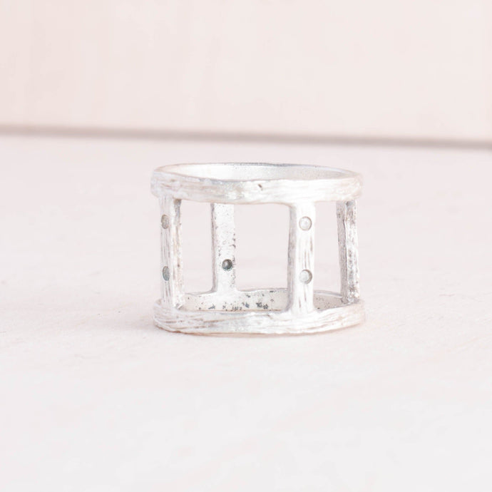 Saundra Messinger Textured 4 Bar Ring