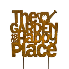 Load image into Gallery viewer, Prairie Dance Proudly Handmade in South Dakota, USA &quot;The Garden is my Happy Place&quot; - Garden Stake
