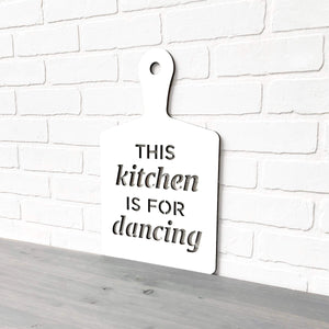 Spunky Fluff Proudly Handmade in South Dakota, USA Medium / White This Kitchen is for Dancing