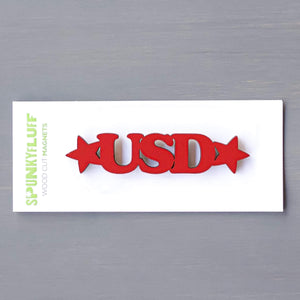 Spunky Fluff Proudly Handmade in South Dakota, USA Magnet / Red USD-Tiny Word Magnet