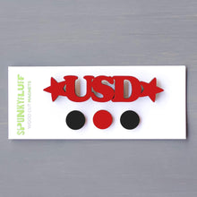 Load image into Gallery viewer, Spunky Fluff Proudly Handmade in South Dakota, USA Red USD-Tiny Word Magnet Set
