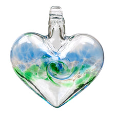 Load image into Gallery viewer, Sticks and Steel Blue/Green Van Glow Heart
