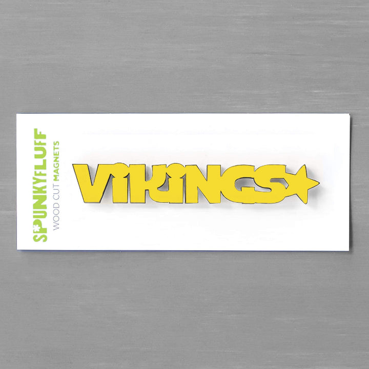 Spunky Fluff Proudly handmade in South Dakota, USA Yellow Vikings-Tiny Word Magnet