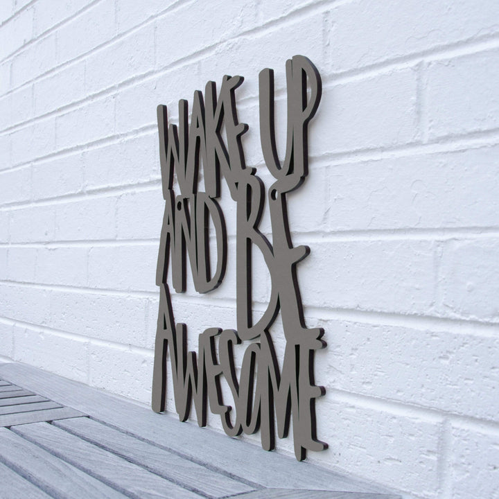 Spunky Fluff Proudly handmade in South Dakota, USA Large / Charcoal Gray Wake Up and Be Awesome