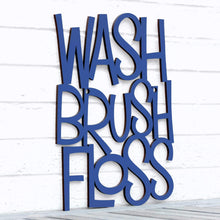 Load image into Gallery viewer, Spunky Fluff Proudly handmade in South Dakota, USA Medium / Cobalt Blue Wash Brush Floss
