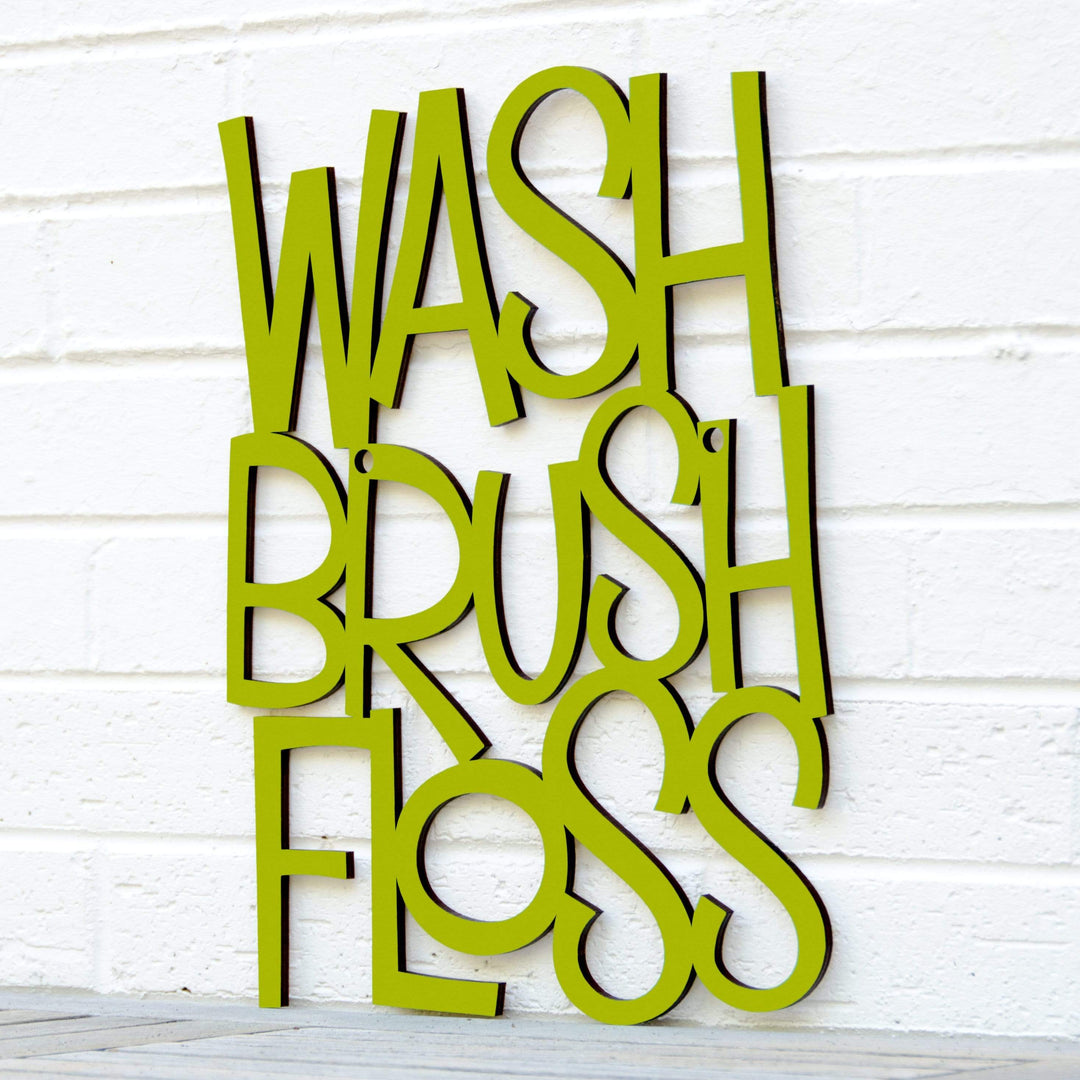 Spunky Fluff Proudly handmade in South Dakota, USA Medium / Pear Green Wash Brush Floss