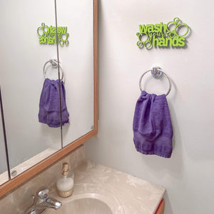 Spunky Fluff Proudly handmade in South Dakota, USA Small / Pear Green "Wash Your Hands" Decorative Wall Sign