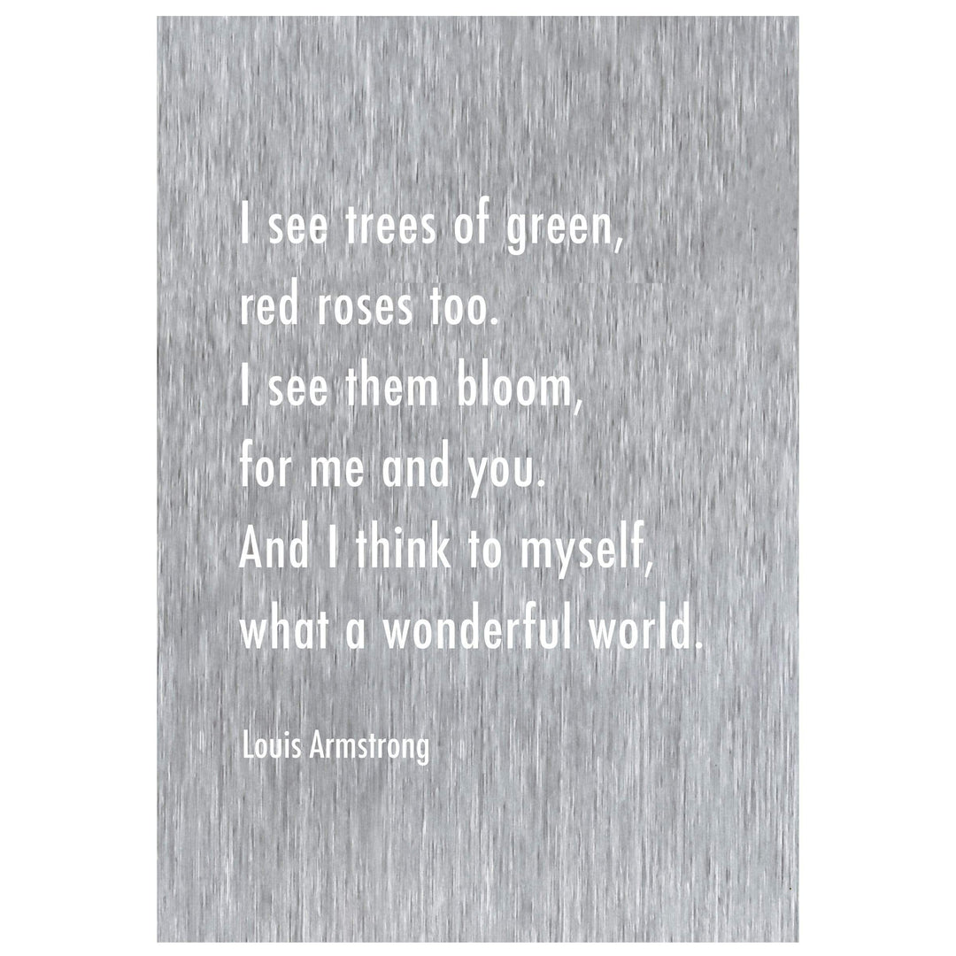 Prairie Dance Proudly Handmade in South Dakota, USA "What a Wonderful World" Wall Art (Lyrics)