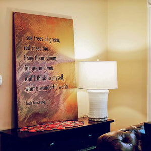 Prairie Dance Proudly Handmade in South Dakota, USA "What a Wonderful World" Wall Art (Lyrics)