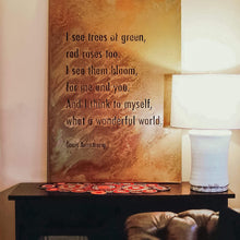 Load image into Gallery viewer, Prairie Dance Proudly Handmade in South Dakota, USA &quot;What a Wonderful World&quot; Wall Art (Lyrics)
