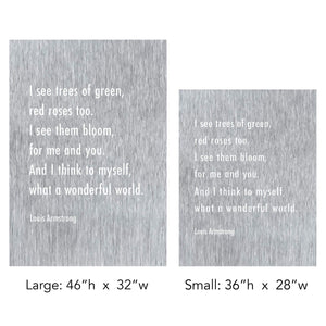 Prairie Dance Proudly Handmade in South Dakota, USA Small (New) / Brush Finish "What a Wonderful World" Wall Art (Lyrics)