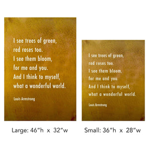 Prairie Dance Proudly Handmade in South Dakota, USA Small (New) / Rust Finish "What a Wonderful World" Wall Art (Lyrics)