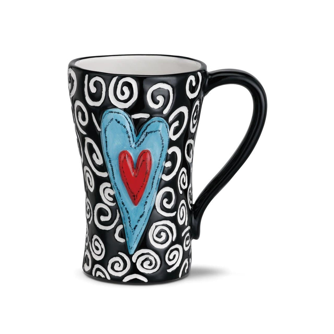 Demdaco Ceramics White Swirls Mug