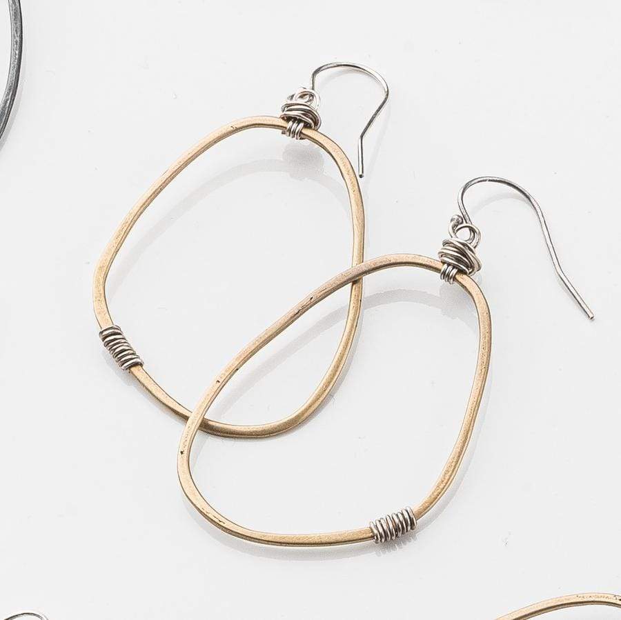 Original Hardware Proudly Handmade in Colorado, USA Yellow Bronze Freeform Earrings