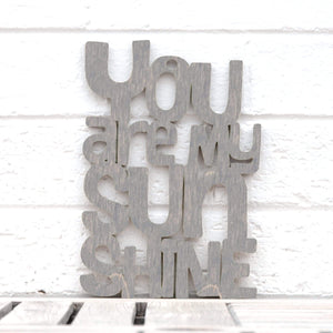 Spunky Fluff Proudly handmade in South Dakota, USA Small / Weathered Gray "You are my Sunshine" Decorative Sign